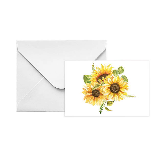 Gallery Gift Card & Envelope Sunflowers Pk25 (10x6.5cmH)