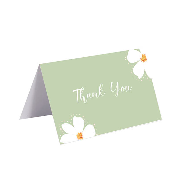 Gallery Gift Card & Envelope Thank You Green Pk25(10x6.5cmH)
