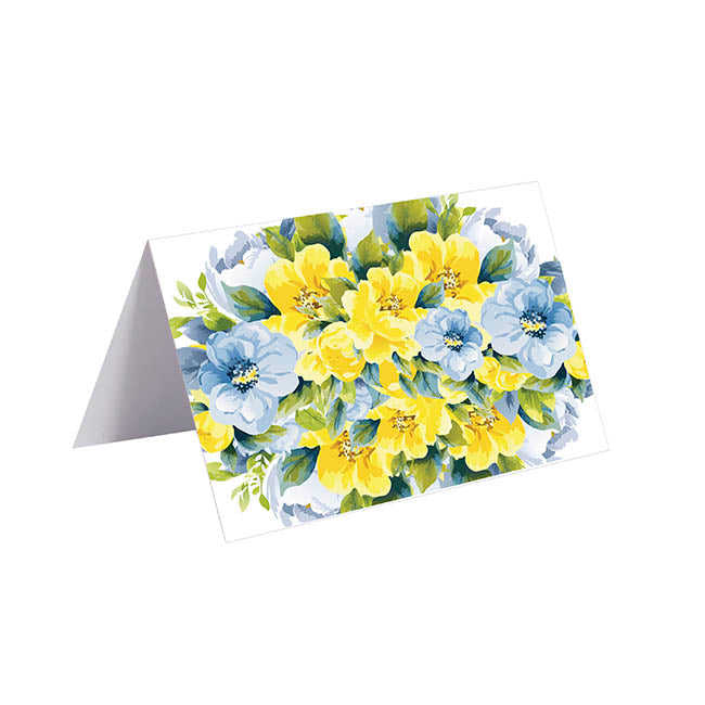 Gallery Gift Card Envelope BlueYellow Blooms Pk25(10x6.5cmH)