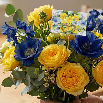 Gallery Gift Card Envelope BlueYellow Blooms Pk25(10x6.5cmH)