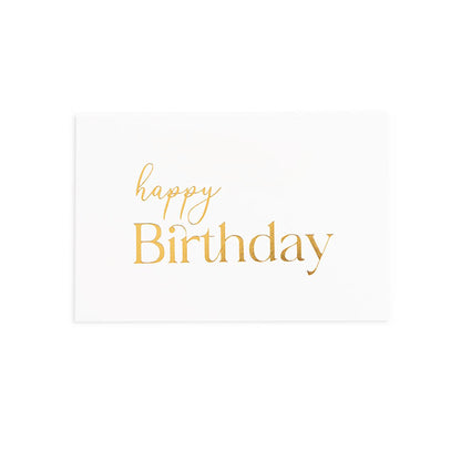 Gold Foil Card & Envelope Happy Birthday Pack 25 (10x6.5Hcm)