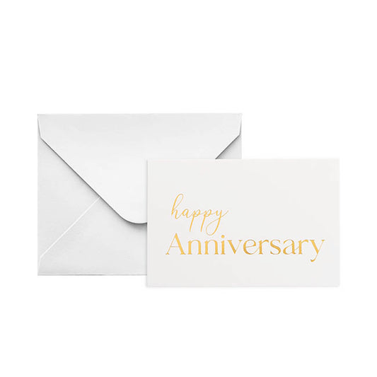 Gold Foil Card & Envelope Anniversary Pack 25 (10x6.5Hcm)
