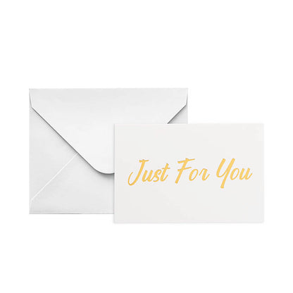 Gold Foil Card & Envelope Just For You Pack 25 (10x6.5Hcm)