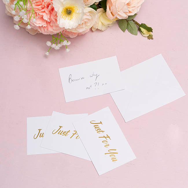 Gold Foil Card & Envelope Just For You Pack 25 (10x6.5Hcm)