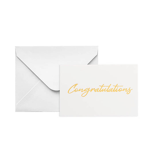 Gold Foil Card & Envelope Congratulations Pack25 (10x6.5Hcm)