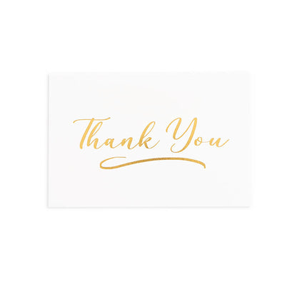 Gold Foil Card & Envelope Thank You Pack 25 (10x6.5Hcm)