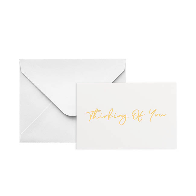 Gold Foil Card & Envelope Thinking of You Pack25 (10x6.5Hcm)