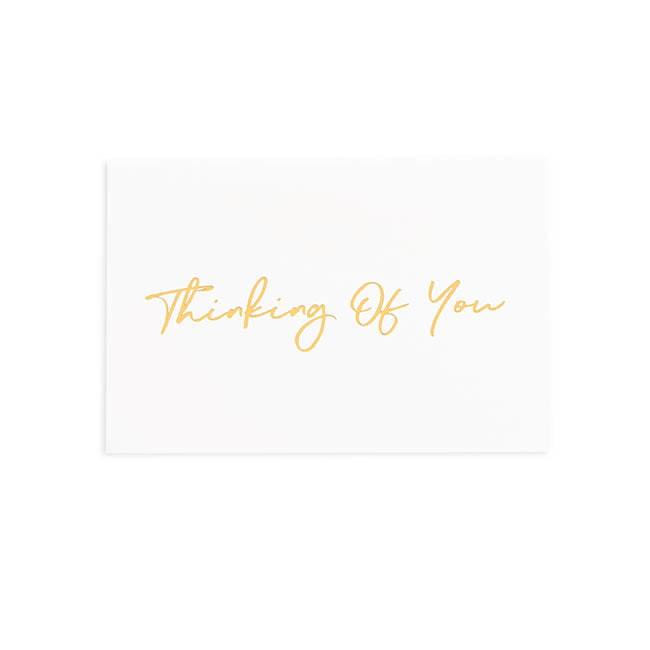 Gold Foil Card & Envelope Thinking of You Pack25 (10x6.5Hcm)