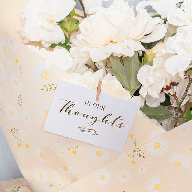 Gold Foil Card & Envelope In Our Thoughts Pack25 (10x6.5Hcm)