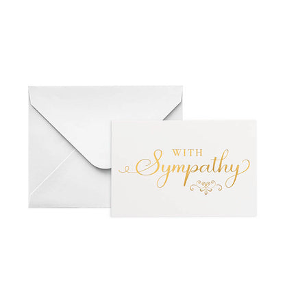 Gold Foil Card & Envelope With Sympathy Pack 25 (10x6.5Hcm)