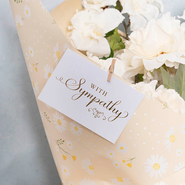 Gold Foil Card & Envelope With Sympathy Pack 25 (10x6.5Hcm)