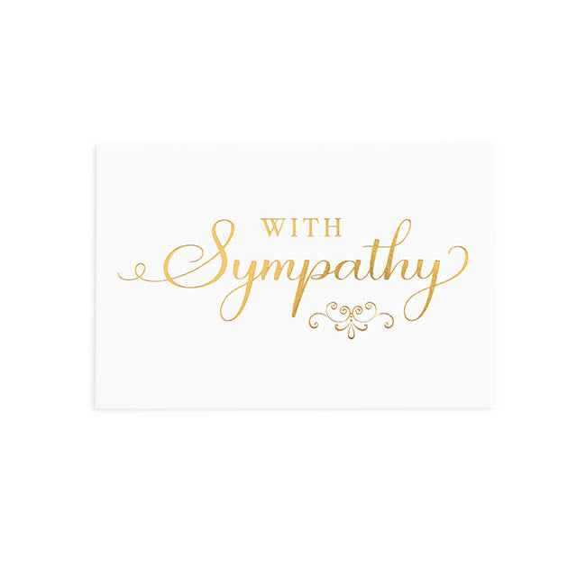Gold Foil Card & Envelope With Sympathy Pack 25 (10x6.5Hcm)