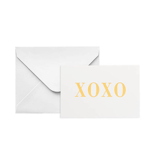 Gold Foil Card & Envelope XOXO Pack 25 (10x6.5Hcm)