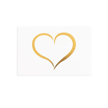 Gold Foil Card & Envelope Love Heart Pack 25 (10x6.5Hcm)