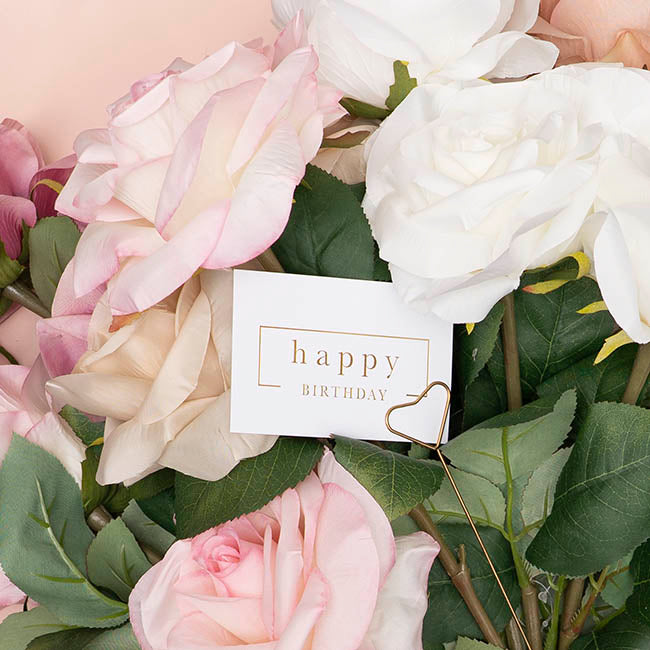 Gold Foil Card & Envelope Birthday Border Pk25 (10x6.5Hcm)