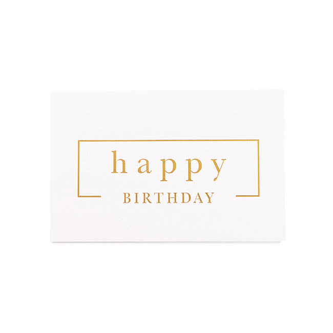 Gold Foil Card & Envelope Birthday Border Pk25 (10x6.5Hcm)