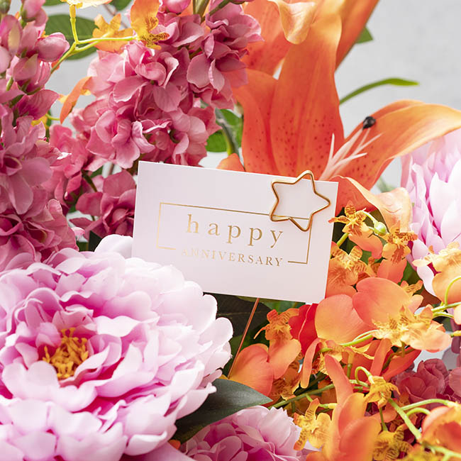 Gold Foil Card & Envelope Anniversary Border Pk25(10x6.5Hcm)