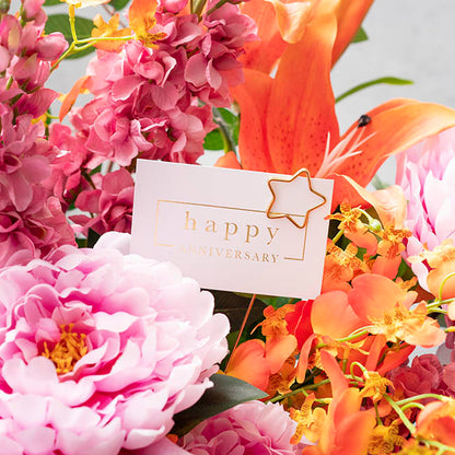 Gold Foil Card & Envelope Anniversary Border Pk25(10x6.5Hcm)