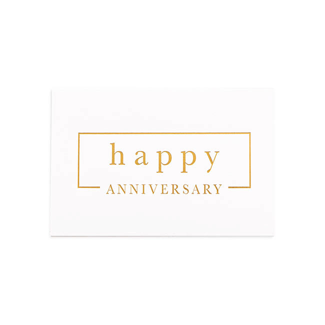 Gold Foil Card & Envelope Anniversary Border Pk25(10x6.5Hcm)