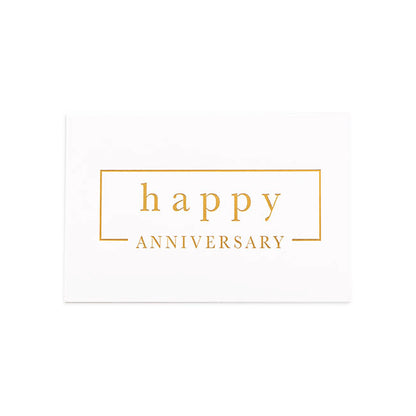 Gold Foil Card & Envelope Anniversary Border Pk25(10x6.5Hcm)