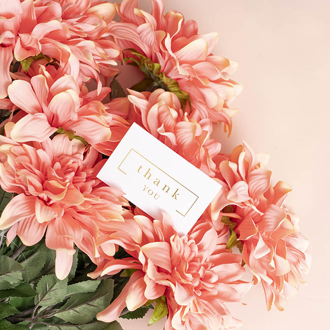 Gold Foil Card & Envelope Thank You Border Pk25 (10x6.5Hcm)