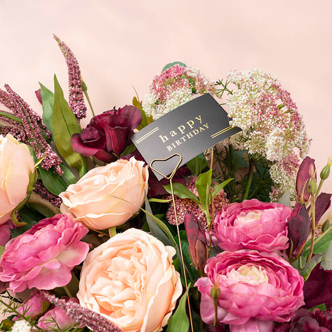 Gold Foil Black Card & Envelope Birthday Pack 25 (10x6.5Hcm)