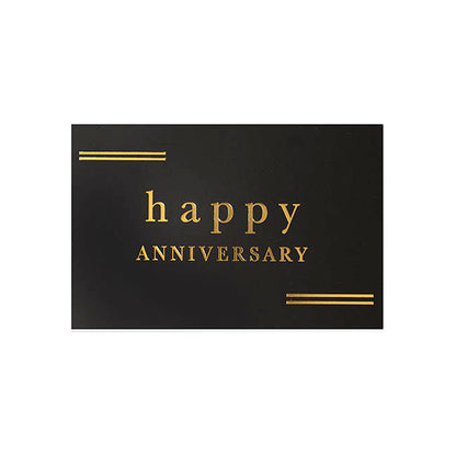 Gold Foil Black Card & Envelope Anniversary Pk25 (10x6.5Hcm)