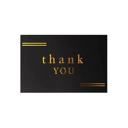 Gold Foil Black Card & Envelope Thank You Pk25 (10x6.5Hcm)