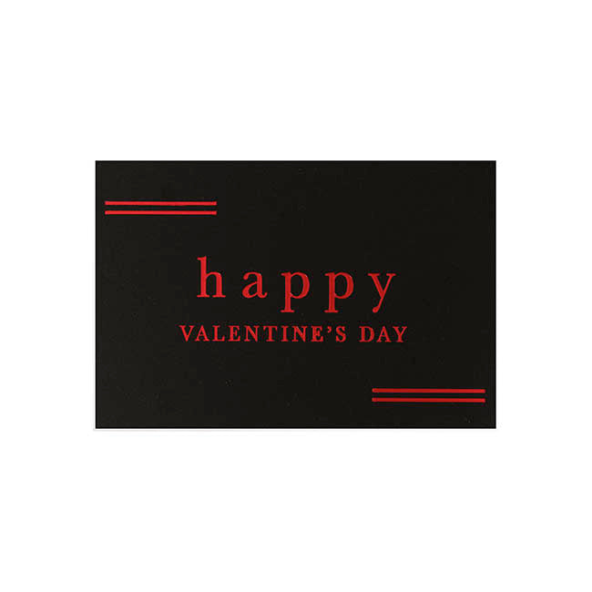 Red Foil Black Card & Envelope Valentinesday Pk25(10x6.5Hcm)