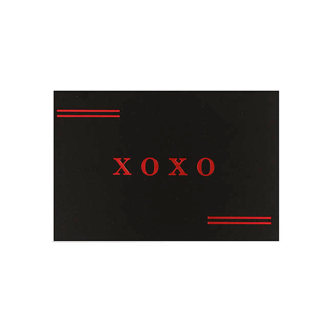 Red Foil Black Card & Envelope XOXO Pack 25(10x6.5Hcm)