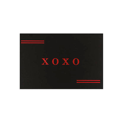 Red Foil Black Card & Envelope XOXO Pack 25(10x6.5Hcm)