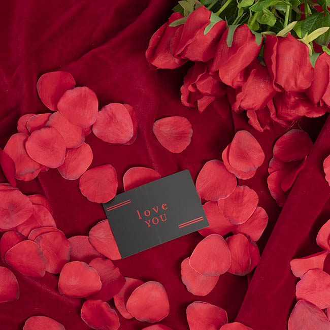 Red Foil Black Card & Envelope Love You Pack 25(10x6.5Hcm)
