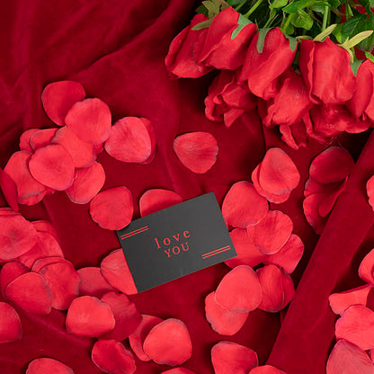 Red Foil Black Card & Envelope Love You Pack 25(10x6.5Hcm)