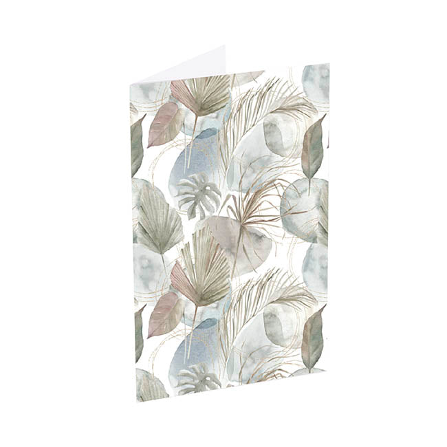 Classic Gift Card & Envelope Neutral Leaves Pk25(6.5x10cmH)