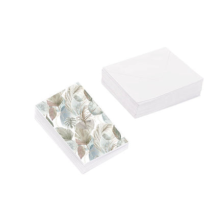Classic Gift Card & Envelope Neutral Leaves Pk25(6.5x10cmH)