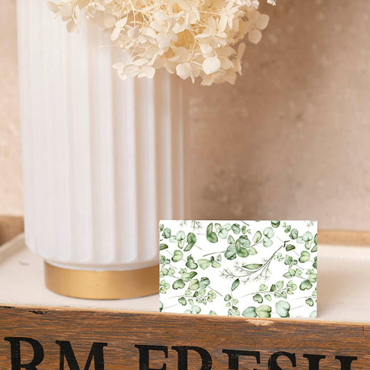 Classic Gift Card & Envelope Eucalyptus Pk25 (6.5x10cmH)