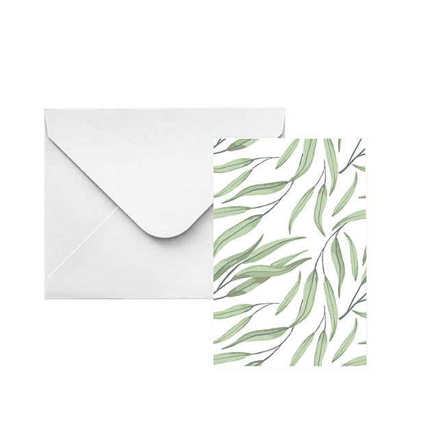 Classic Gift Card & Envelope Gum Leaves Pk25 (6.5x10cmH)