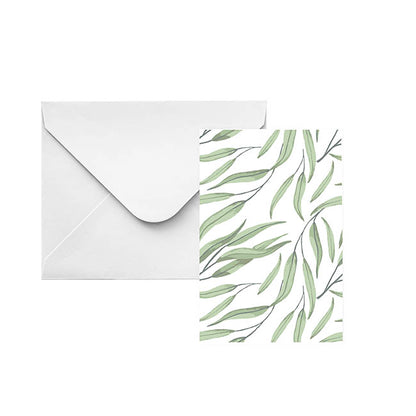 Classic Gift Card & Envelope Gum Leaves Pk25 (6.5x10cmH)