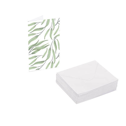 Classic Gift Card & Envelope Gum Leaves Pk25 (6.5x10cmH)