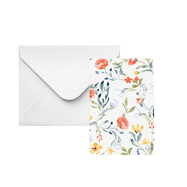 Classic Gift Card & Envelope Elegant Blooms Pk25(6.5x10cmH)
