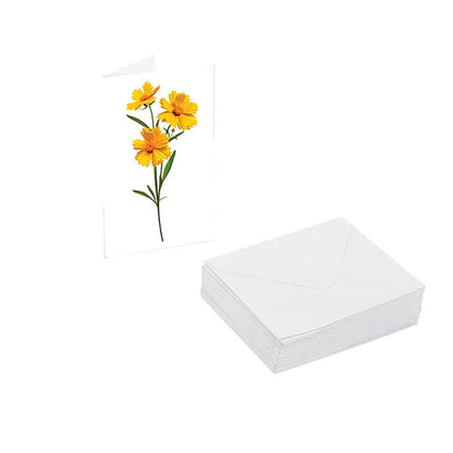 Classic Gift Card & Envelope Yellow Bloom Pk25 (6.5x10cmH)