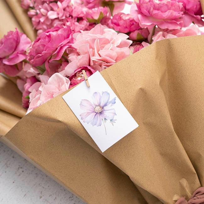 Classic Gift Card & Envelope Lilac Flower Pk25 (6.5x10cmH)