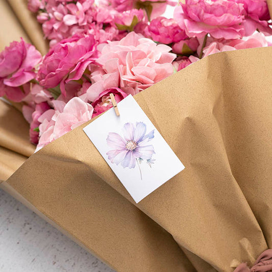 Classic Gift Card & Envelope Lilac Flower Pk25 (6.5x10cmH)