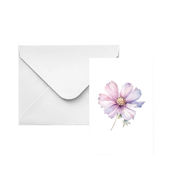 Classic Gift Card & Envelope Lilac Flower Pk25 (6.5x10cmH)