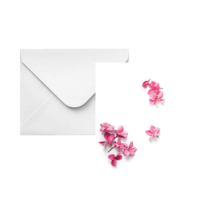 Classic Gift Card & Envelope Pink Blossoms Pk25 (6.5x10cmH)