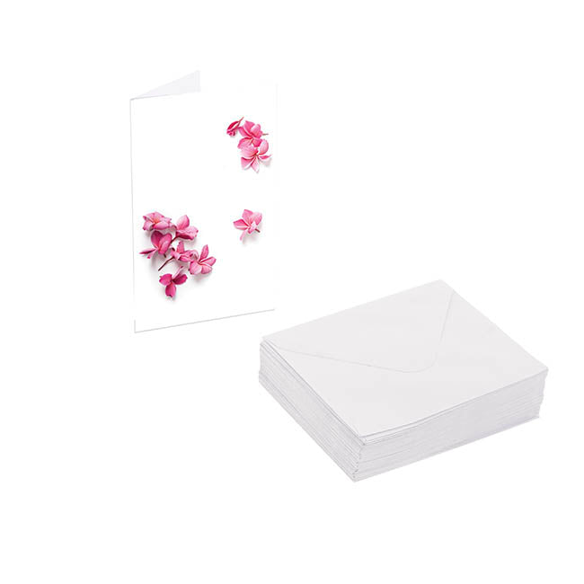 Classic Gift Card & Envelope Pink Blossoms Pk25 (6.5x10cmH)
