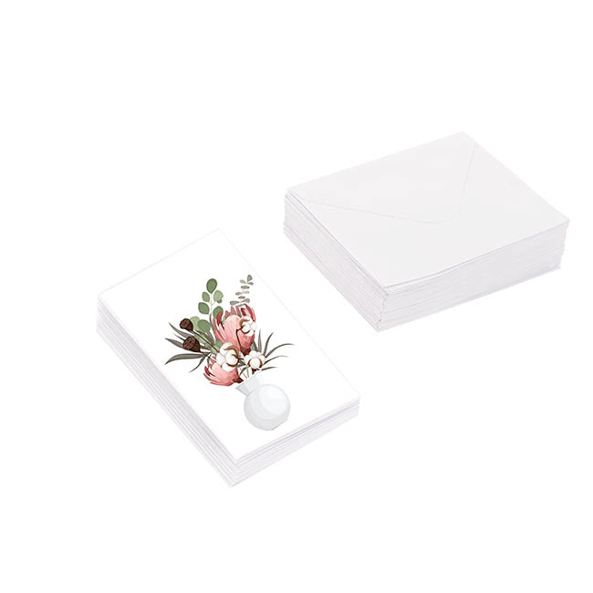 Classic Gift Card & Envelope Natives Vase Pk25 (6.5x10cmH)