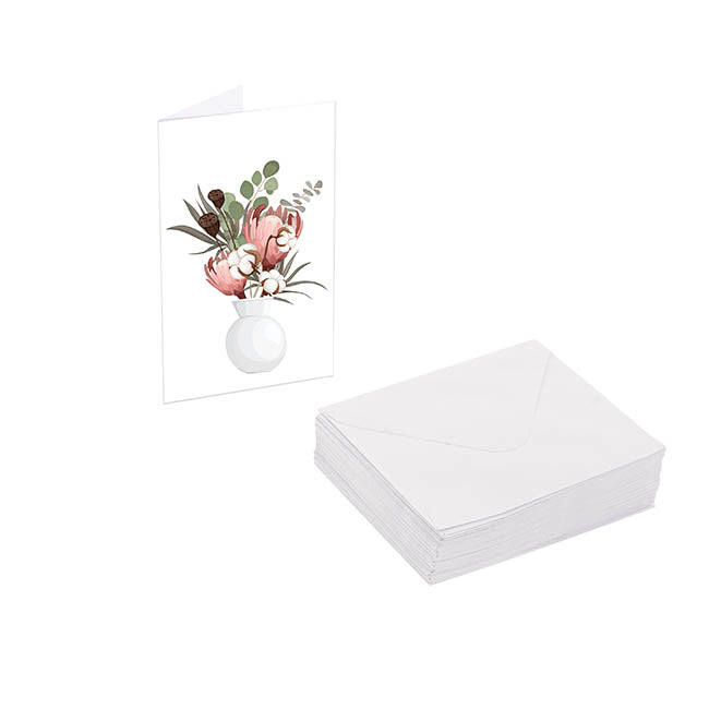 Classic Gift Card & Envelope Natives Vase Pk25 (6.5x10cmH)