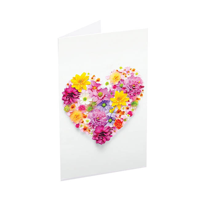 Classic Gift Card & Envelope Heart Blooms Pk25 (6.5x10cmH)