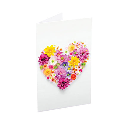 Classic Gift Card & Envelope Heart Blooms Pk25 (6.5x10cmH)
